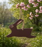Air Dry Clay Leaping Hare Rabbit Ornament Rustic Handcrafted  - Image 4