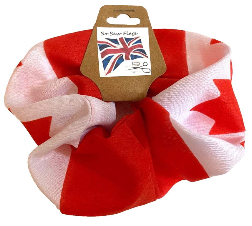Canada Canadian Flag Hair Scrunchie Scrunchies Accessory Band Elastic