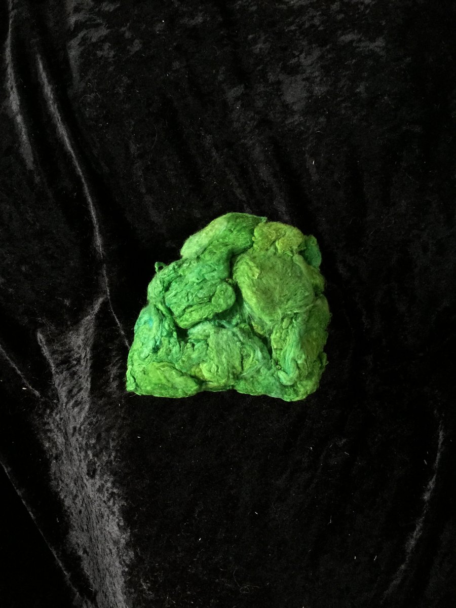MoBair Silk Noils Hand Dyed Random Bright Greens