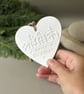 White Heart and Star Christmas Hanging Decorations - Winter Scene Duo - Image 6