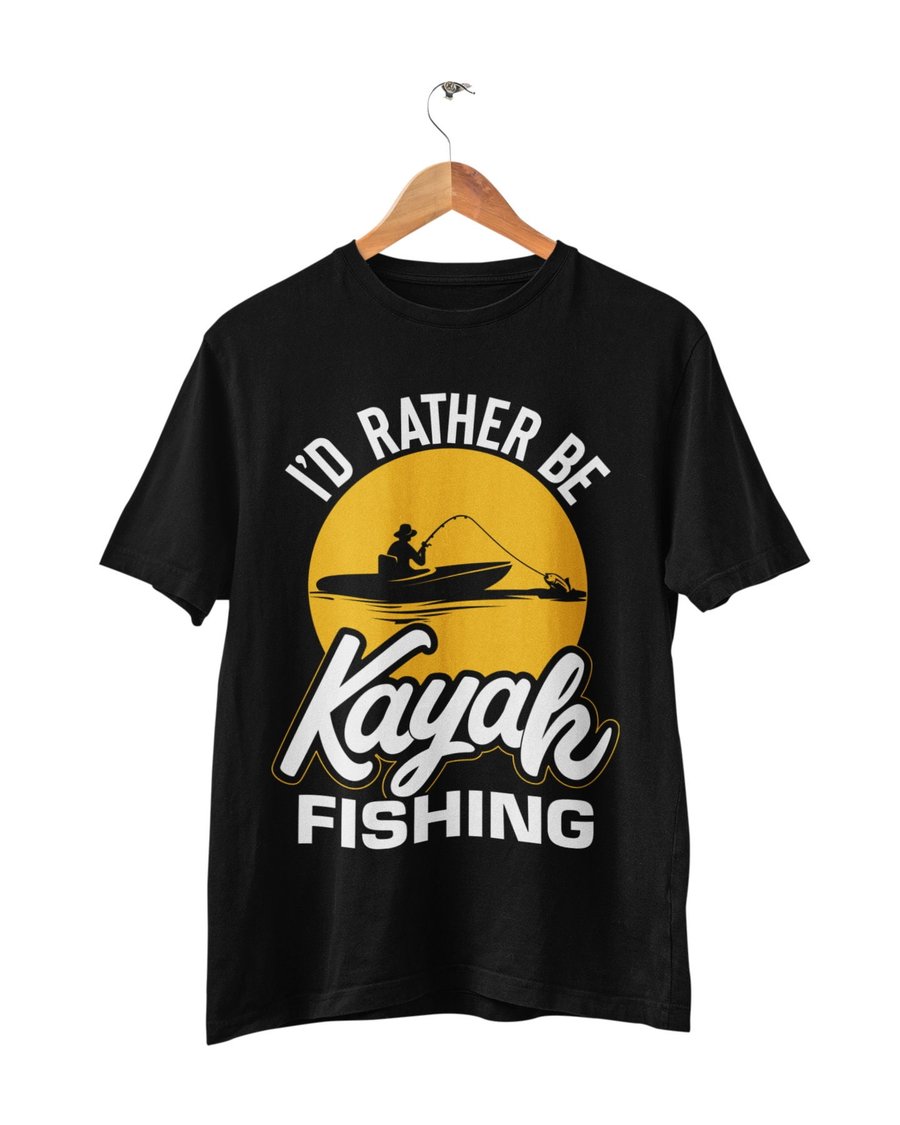 I'd Rather Be Kayak Fishing Funny Fishing T Shirt
