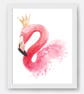 Flamingo wall print, Watercolour flamingo  wall art, flamingo decor - Image 1