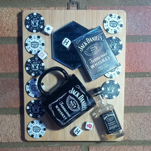 POKER GAME, WHISKEY COLLAGE MOSAIC FOR THE MAN CAVE.