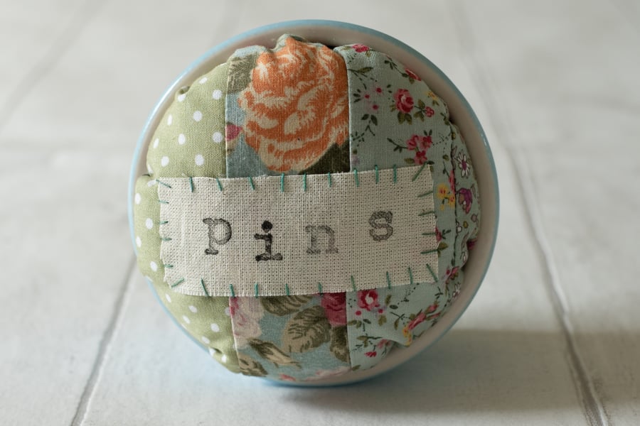 Patchwork Pin Cushion Heavy Base