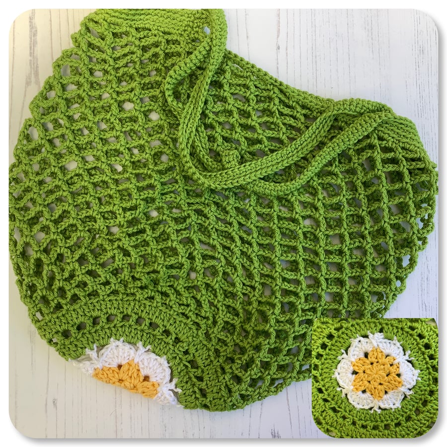 Crochet Cotton Market Shopping Bag 
