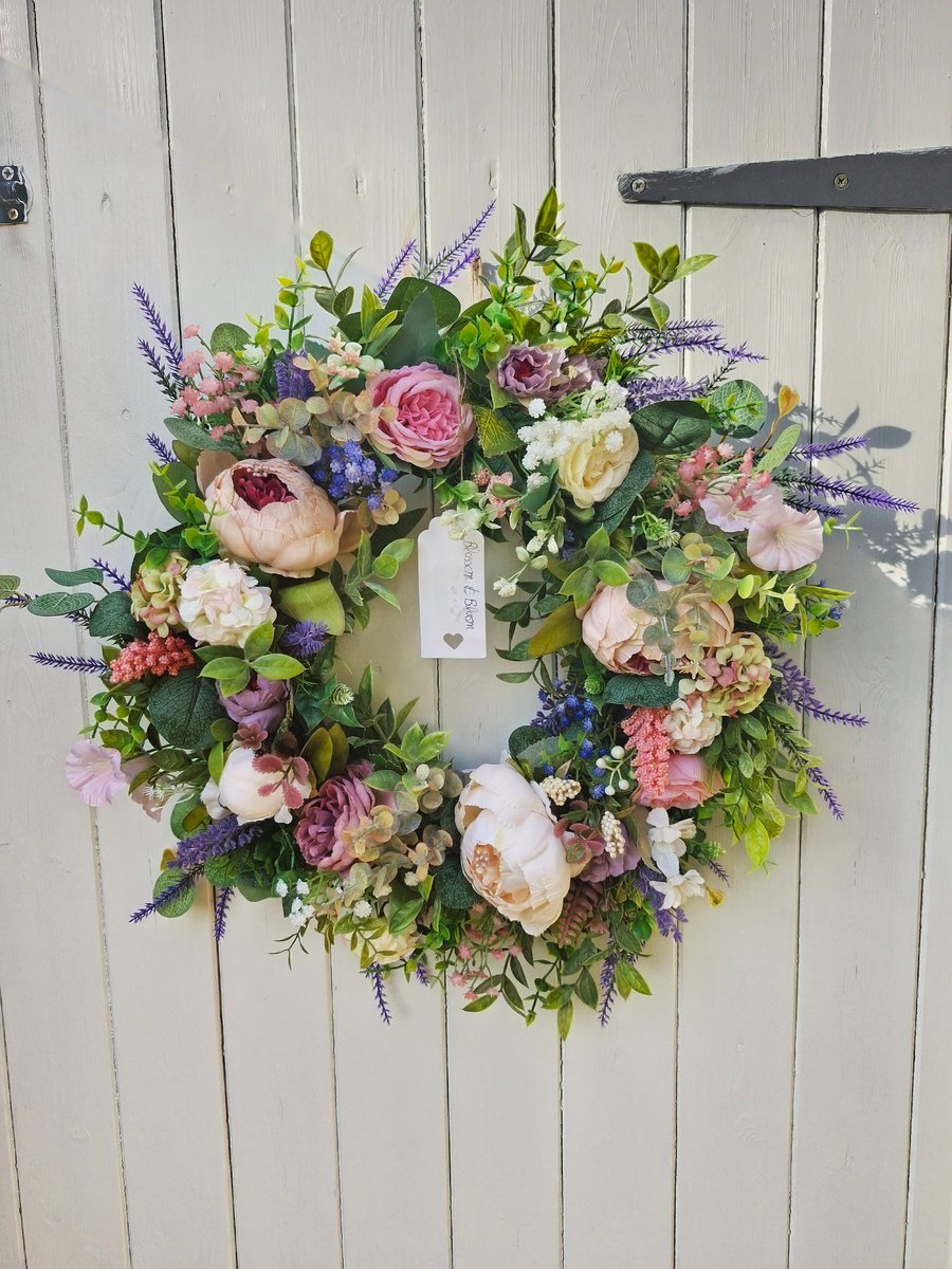 Edith,vintage style floral mix premium wreath 