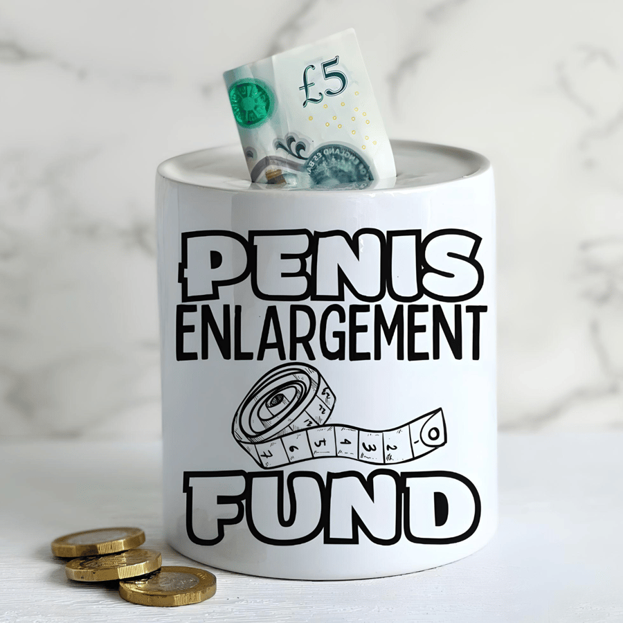 Ceramic Money Box - Funny Novelty Present -Penis Enlargement Fund