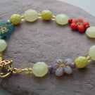 Lemon Jade & Czech glass bead bracelet