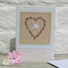 Dove with Love, hand-stitched, special little card to keep, for any occasion