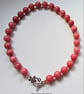 Designer Peach Quartz & Quartzite Statement Silver Plated Necklace. ONE OFF - Image 3