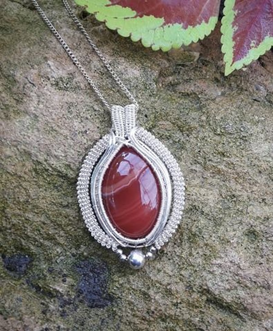 Red Jasper Necklace Wire wrapped