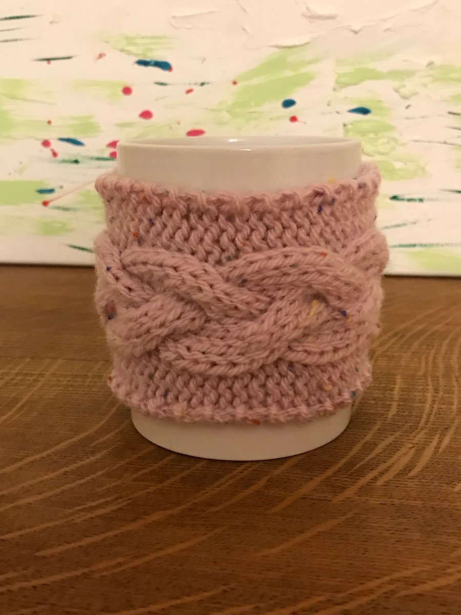 Pink Aran Mug Cosy