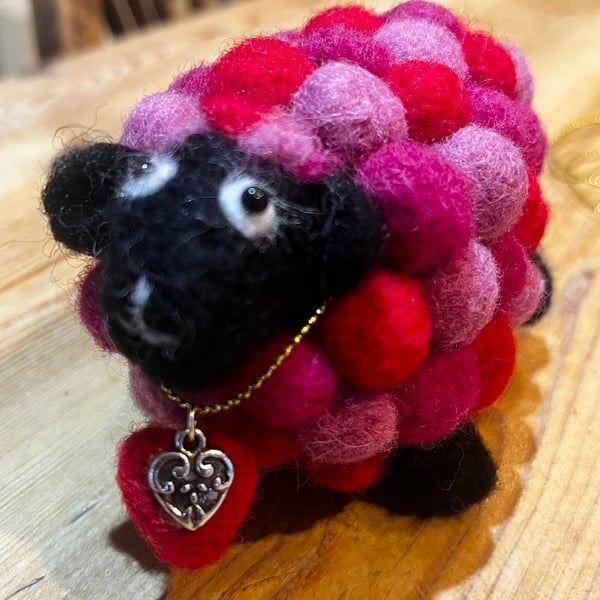 Rosie the Valentine needle felted  sheep