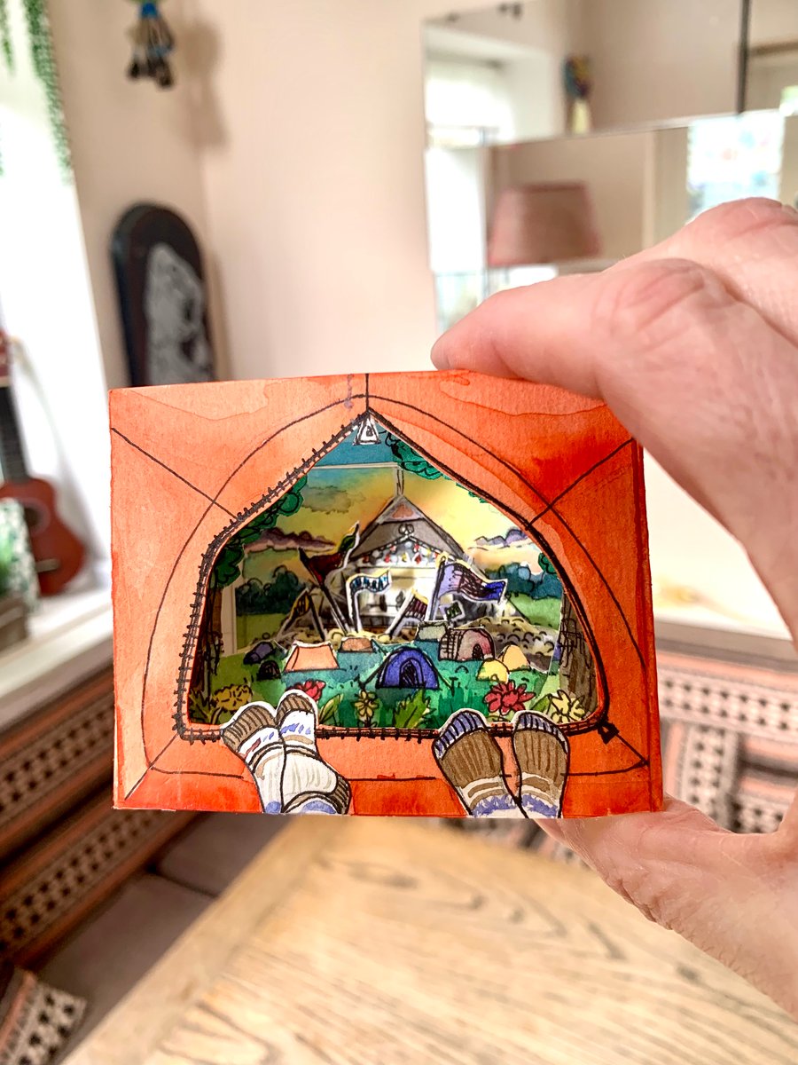 Glastonbury Festival ‘Happy Place’ Tunnel Book - 3D illustrated pop up art