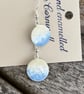 Hand enamelled beach earrings on sterling silver ear hooks 