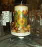 Decorated Candle Autumn Wreath Pumpkins Sunflowers Napkin Decoupage Unusual - Image 4