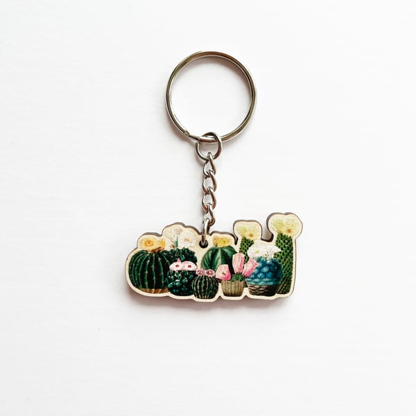 Cactus Wood Keyring