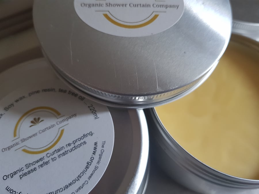 Organic Shower Curtain Re-Proofing Wax for waxed shower curtains