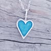 Enamelled Blue Heart Pendant