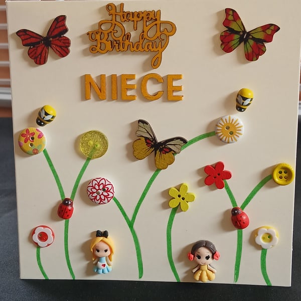 Handmade, niece birthday card 