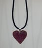 Purple enamel heart shaped pendant - Image 3