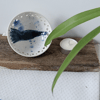 Blue and white ceramic trinket dish bowl - handmade stoneware pottery