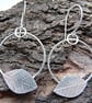Contemporary, Sterling Silver Leaves Earrings - Image 2