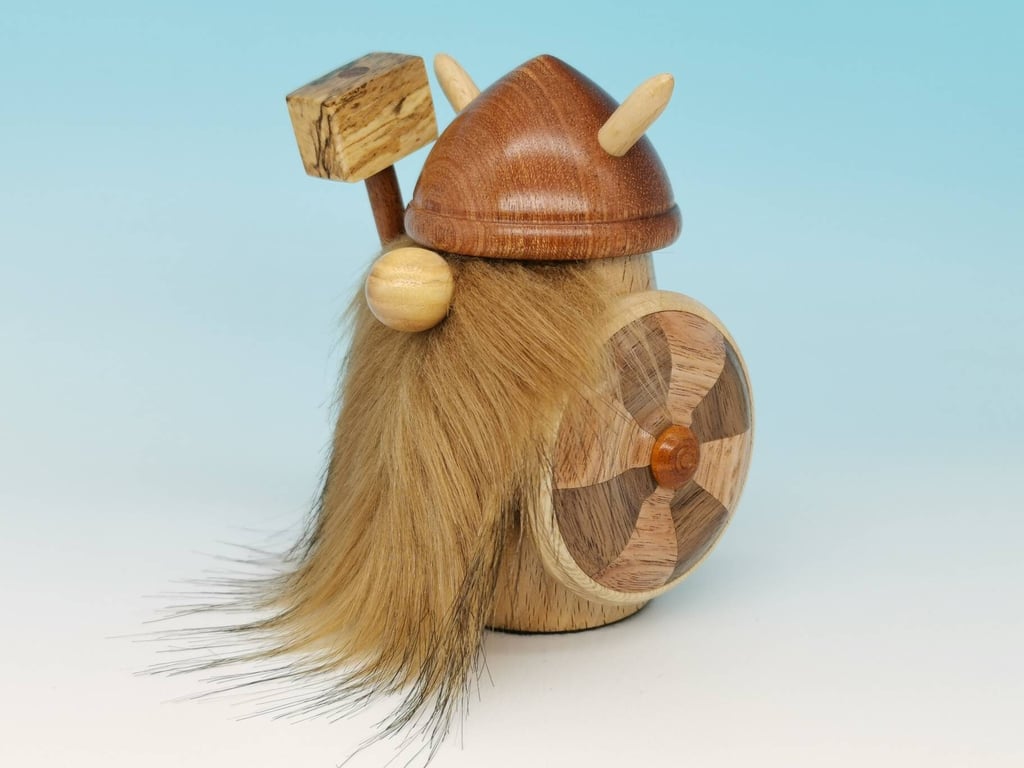 Wooden hand crafted Viking Gonk made from selected hardwoods. 
