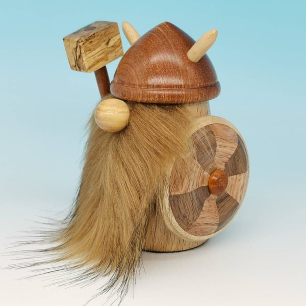 Wooden hand crafted Viking Gonk made from selected hardwoods. 