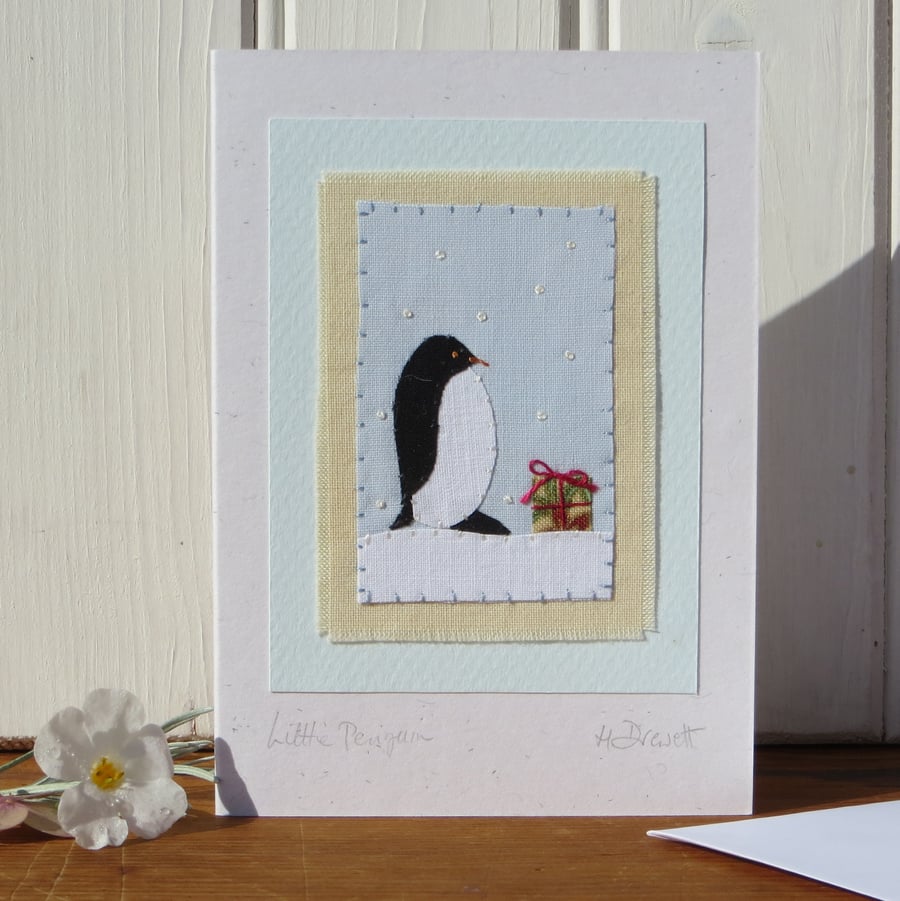 Hand-stitched miniature on card for Christmas, detailed, a card to keep!