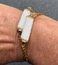 Triple bead necklace - white and gold - Image 2