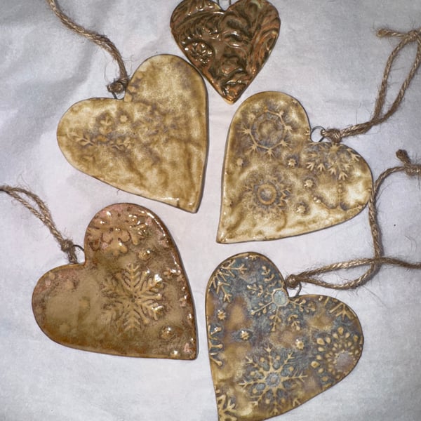 Ceramic hand made hearts 5