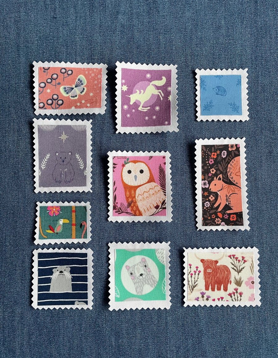 Fabric Postage Stamps - Animal Kingdom 2