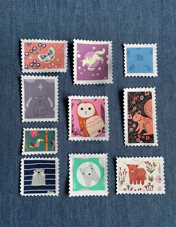 Fabric Postage Stamps - Animal Kingdom 2