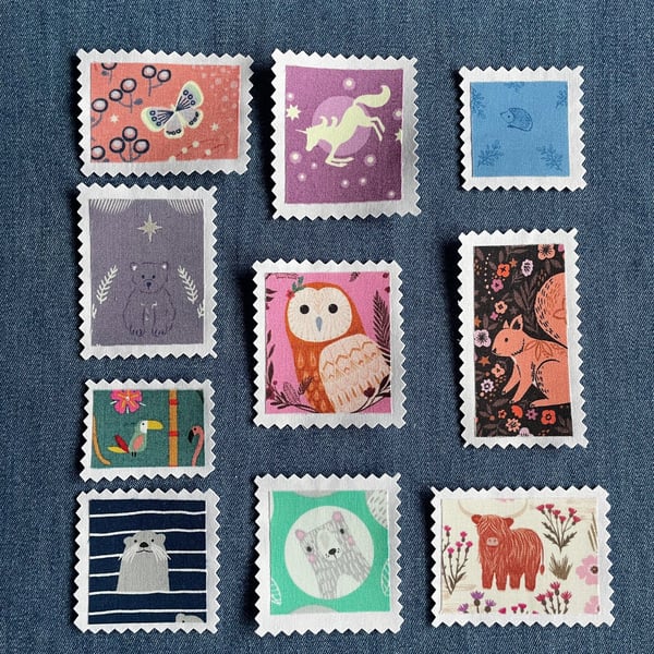 Fabric Postage Stamps - Animal Kingdom 2