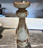 Handcrafted Turned Mixed Solid Wood 30cm high candle holder - Image 3