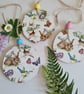 Rabbit and birds wood slice hanging decoration home decor