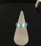Simple Silver and Aqua Band Ring - Image 1