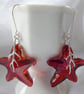 Sterling Silver and Swarovski Crystal Starfish Earrings - Image 2
