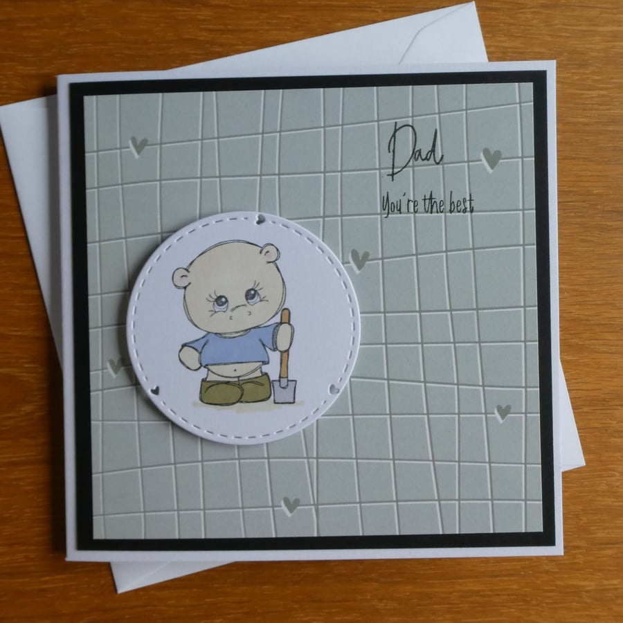 Gardening Bear Card For Dad - Father's Day, Birthday