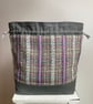 Cariad Bag - Thistle, Green & Purple. Handwoven in Wales