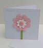 Handmade Birthday card for her with pretty pink flower embellishment 
