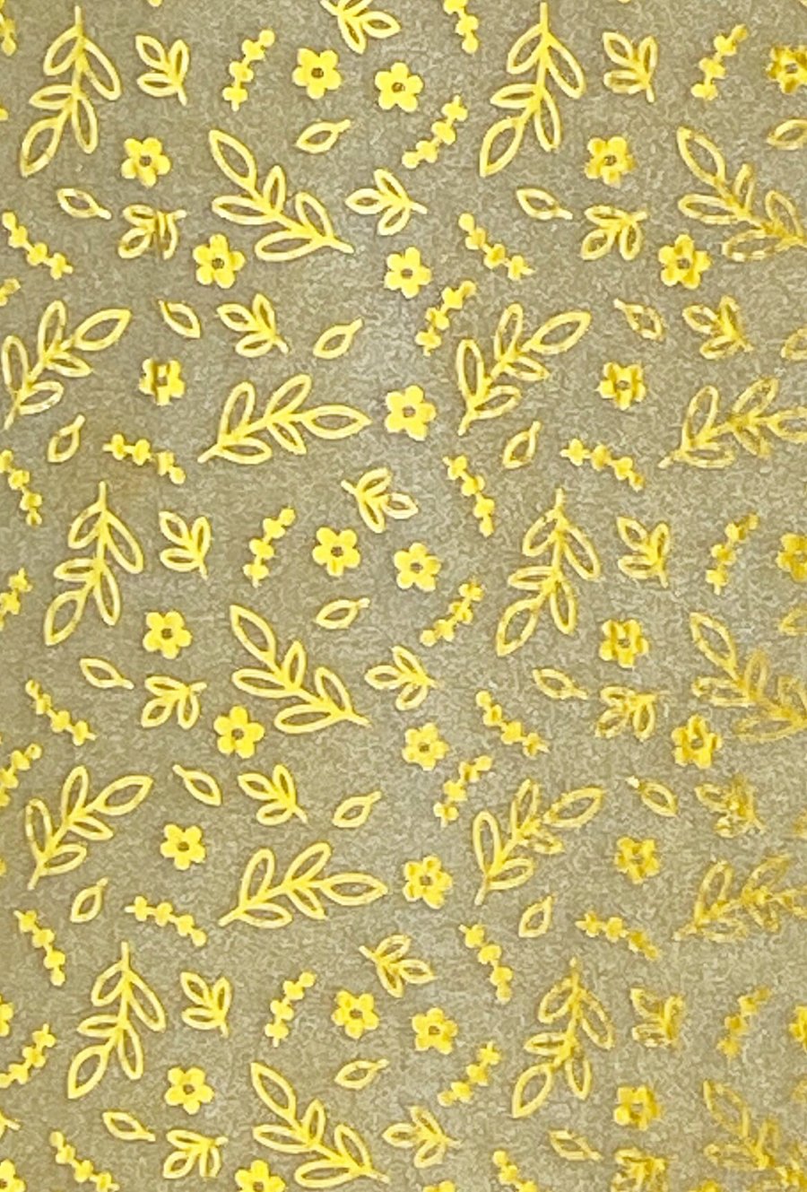 A4 Sheets Sparkly Self Adhesive Gold Glitter Paper with Gold Foil Flowers and Le