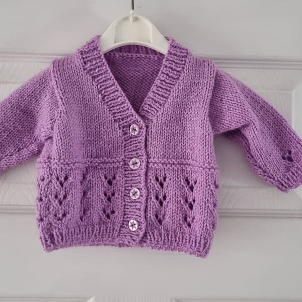 0-3 months pink knitted cardigan