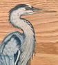 Heron original painting on oak - Image 4
