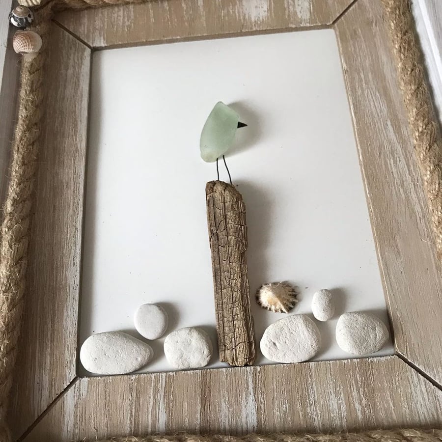 Sea Glass and Driftwood Art