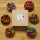 Needle Felted Handmade Floral Brooches in various colours