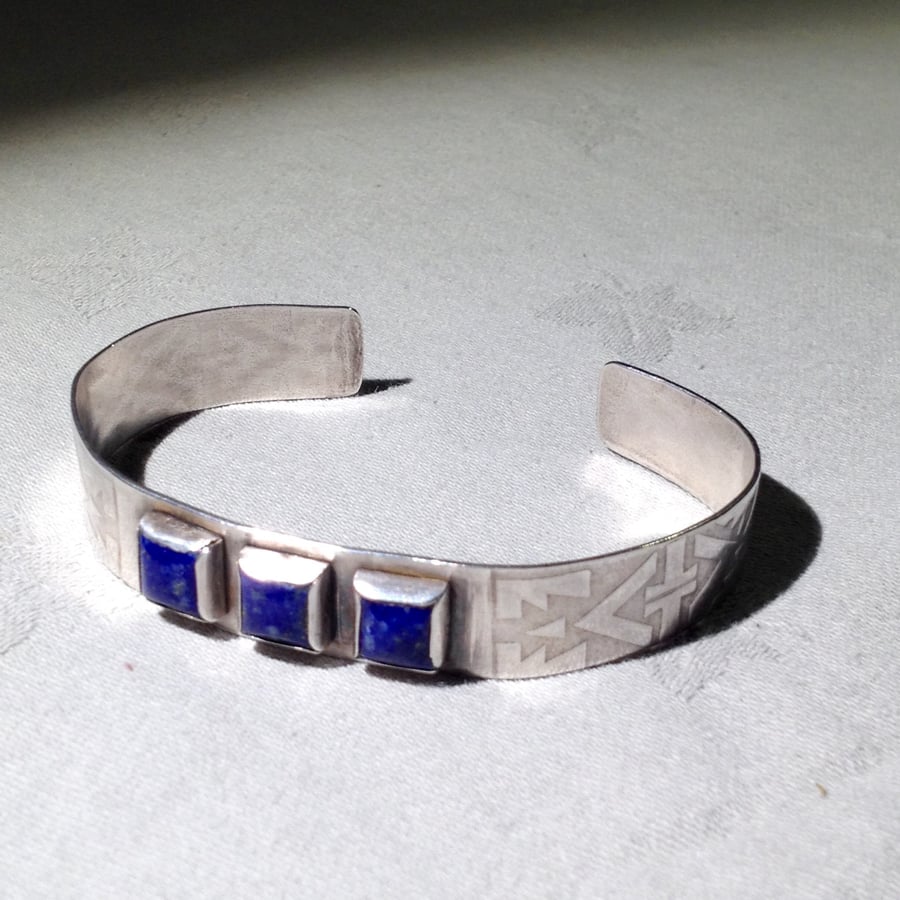 Lapis and Silver Cuff - RESERVED