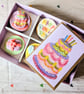 Hand-Illustrated Birthday Cake Greetings Card, Colourful Tiered Cake Card - Image 3