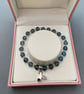 Mermaid Iridescent Stretch Bracelet with Stainless Steel Mermaid Tail Charm - Image 4